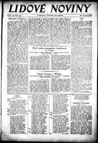 Lidov noviny z 8.2.1924, edice 1, strana 1