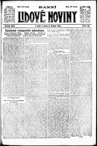 Lidov noviny z 8.3.1918, edice 1, strana 1