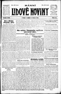 Lidov noviny z 8.3.1919, edice 1, strana 1