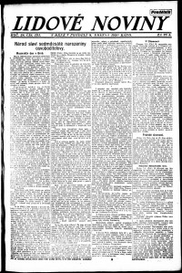 Lidov noviny z 8.3.1920, edice 1, strana 1