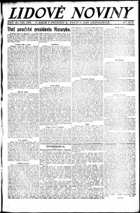 Lidov noviny z 8.3.1920, edice 2, strana 1