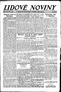 Lidov noviny z 8.4.1920, edice 1, strana 1