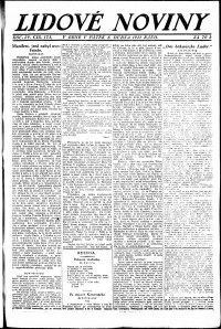 Lidov noviny z 8.4.1921, edice 1, strana 1