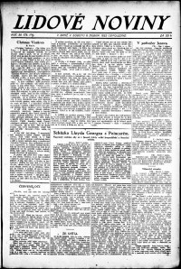 Lidov noviny z 8.4.1922, edice 2, strana 1