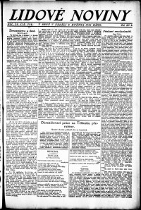 Lidov noviny z 8.5.1921, edice 1, strana 1