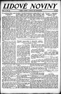 Lidov noviny z 8.5.1923, edice 1, strana 1