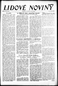 Lidov noviny z 8.5.1933, edice 1, strana 1