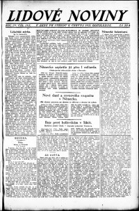 Lidov noviny z 8.6.1921, edice 3, strana 1