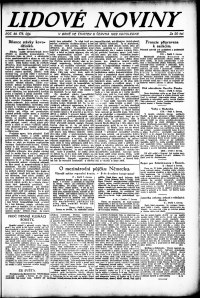 Lidov noviny z 8.6.1922, edice 2, strana 1