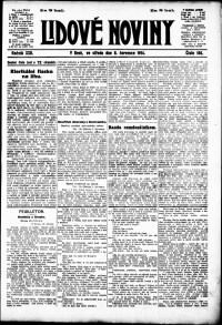 Lidov noviny z 8.7.1914, edice 1, strana 1
