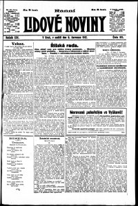 Lidov noviny z 8.7.1917, edice 1, strana 1