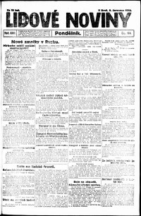 Lidov noviny z 8.7.1918, edice 1, strana 1