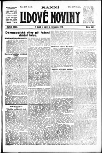 Lidov noviny z 8.7.1919, edice 1, strana 1