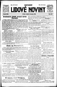 Lidov noviny z 8.7.1919, edice 2, strana 1