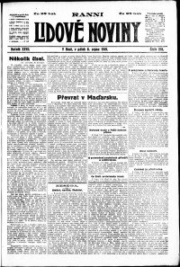 Lidov noviny z 8.8.1919, edice 1, strana 1