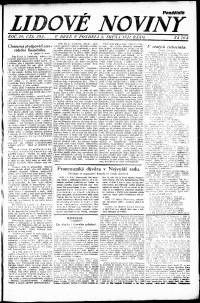 Lidov noviny z 8.8.1921, edice 1, strana 1