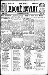 Lidov noviny z 8.9.1918, edice 1, strana 1
