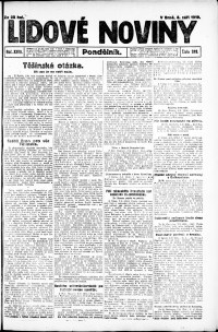 Lidov noviny z 8.9.1919, edice 1, strana 1