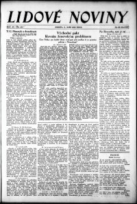 Lidov noviny z 8.9.1934, edice 1, strana 1