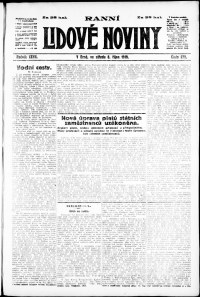 Lidov noviny z 8.10.1919, edice 1, strana 1