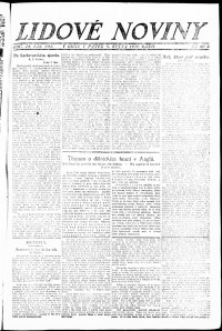 Lidov noviny z 8.10.1920, edice 1, strana 1