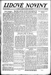Lidov noviny z 8.10.1921, edice 1, strana 1