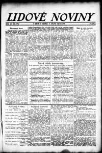 Lidov noviny z 8.10.1922, edice 1, strana 1
