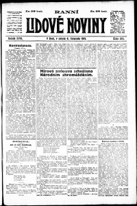 Lidov noviny z 8.11.1919, edice 1, strana 1