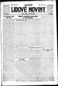 Lidov noviny z 8.11.1919, edice 2, strana 1