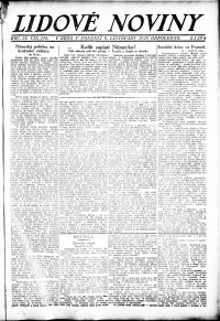 Lidov noviny z 8.11.1920, edice 3, strana 1