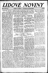 Lidov noviny z 8.11.1922, edice 2, strana 1