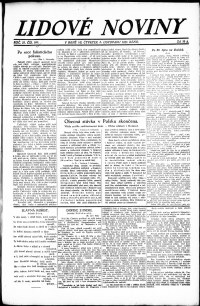 Lidov noviny z 8.11.1923, edice 1, strana 1