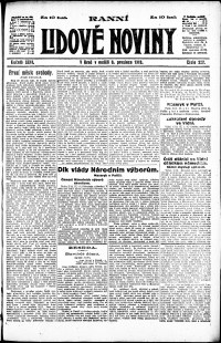 Lidov noviny z 8.12.1918, edice 1, strana 1