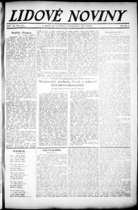 Lidov noviny z 8.12.1921, edice 1, strana 1