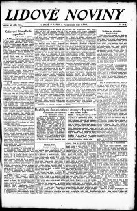 Lidov noviny z 8.12.1922, edice 1, strana 1