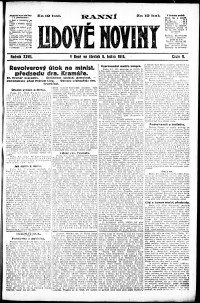 Lidov noviny z 9.1.1919, edice 1, strana 1