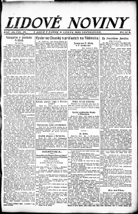 Lidov noviny z 9.1.1920, edice 2, strana 1