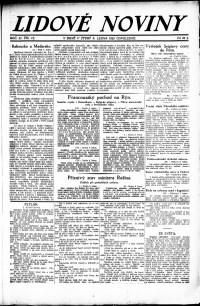 Lidov noviny z 9.1.1923, edice 2, strana 1
