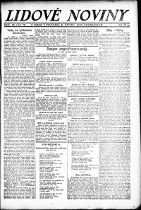 Lidov noviny z 9.2.1920, edice 2, strana 1