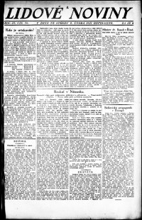 Lidov noviny z 9.2.1921, edice 2, strana 1