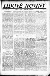 Lidov noviny z 9.2.1923, edice 2, strana 1
