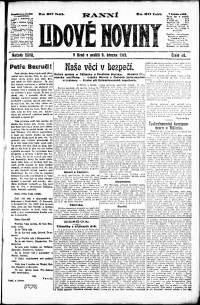 Lidov noviny z 9.3.1919, edice 1, strana 1
