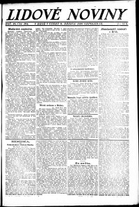 Lidov noviny z 9.3.1920, edice 2, strana 1