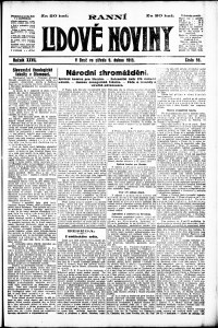 Lidov noviny z 9.4.1919, edice 1, strana 1