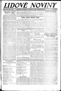 Lidov noviny z 9.4.1920, edice 2, strana 1