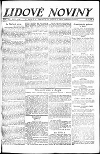Lidov noviny z 9.4.1921, edice 2, strana 1