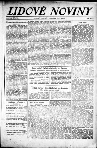 Lidov noviny z 9.4.1922, edice 1, strana 1