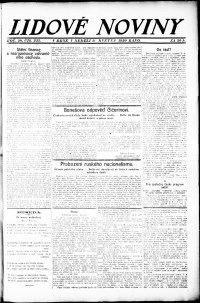 Lidov noviny z 9.5.1920, edice 1, strana 1