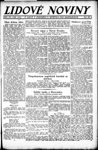 Lidov noviny z 9.5.1921, edice 3, strana 1