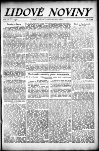 Lidov noviny z 9.5.1922, edice 1, strana 1